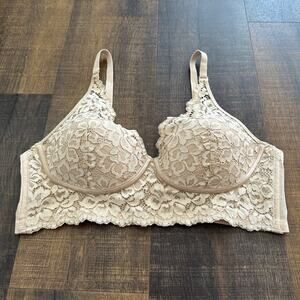Maidenform Pure Comfort Lace & Mesh Longline Wireless Bralette Size 38B